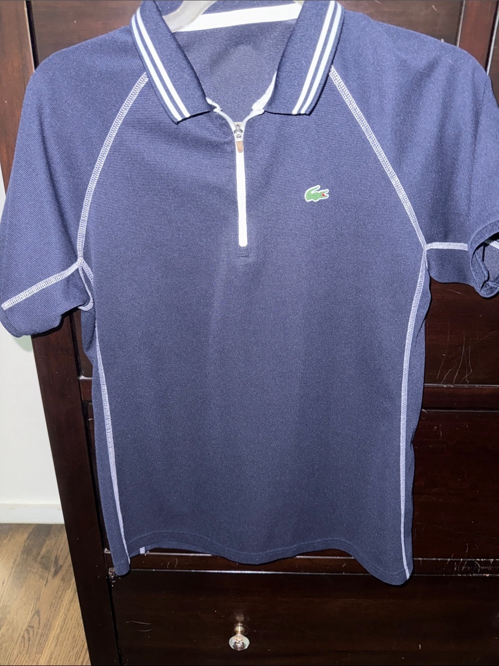 Lacoste Men's Navy Zip Polo Shirt